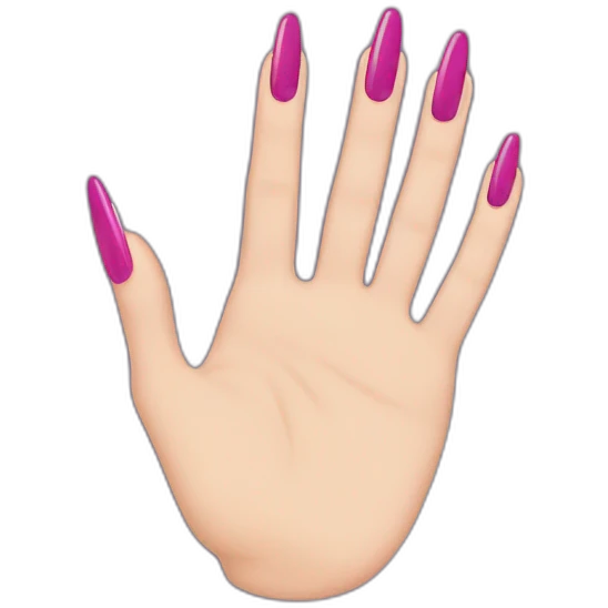 Hand rock sign with long nails and nail polish emoji