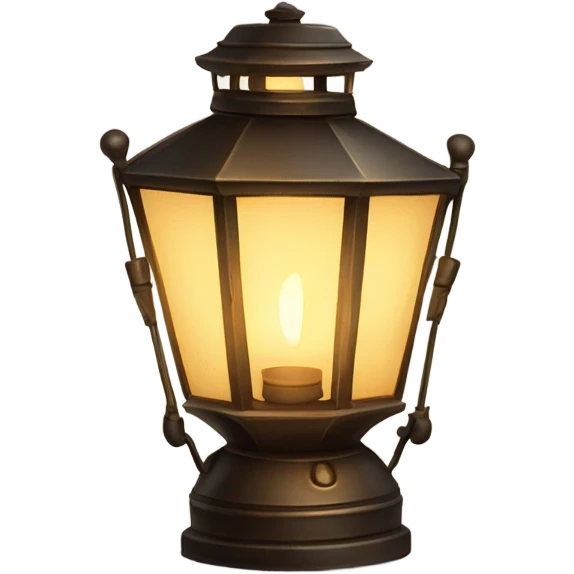 A glowing, vintage lantern emoji