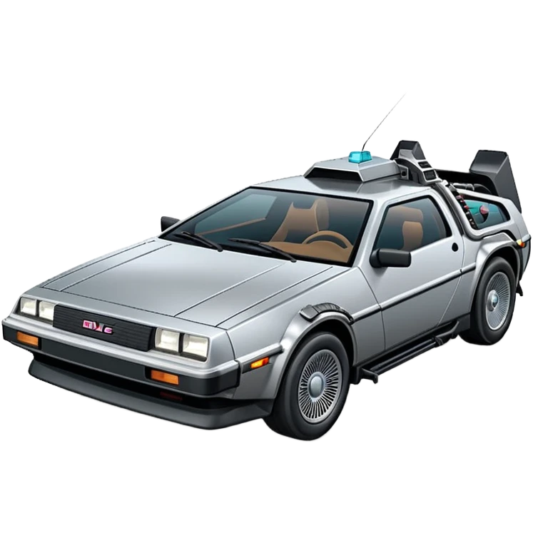 DeLorean DMC-12 driving emoji