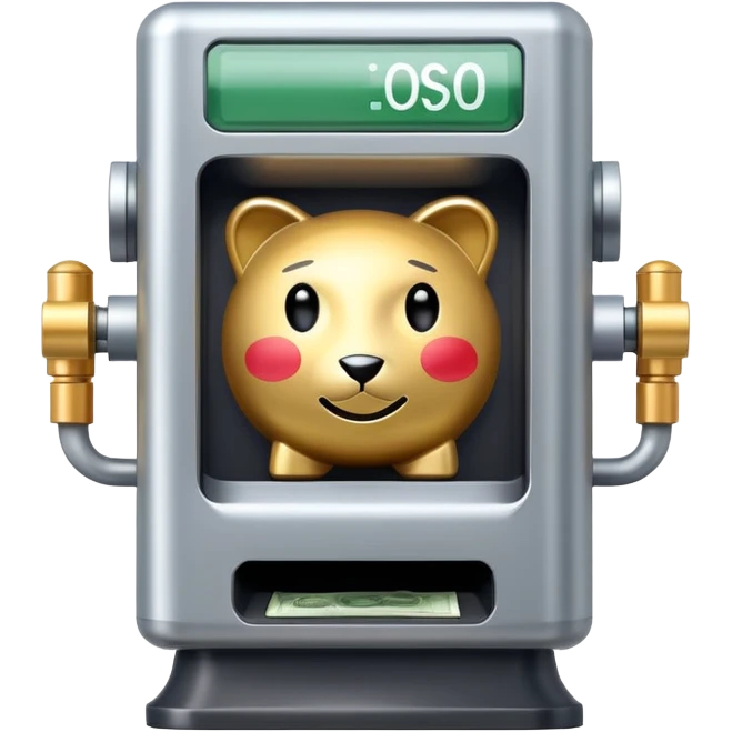 Money dispenser with crossed arms emoji