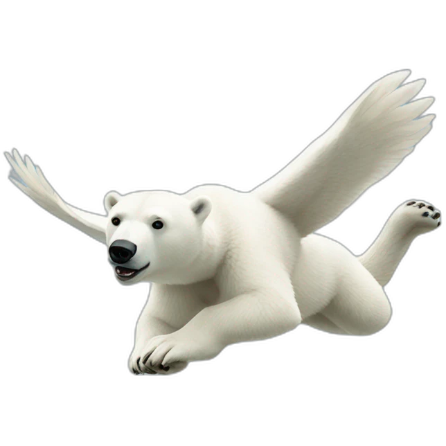 flying polar bear emoji