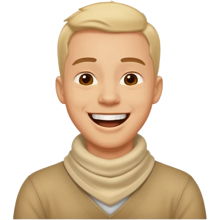 Man hands around his neck and laughing  emoji