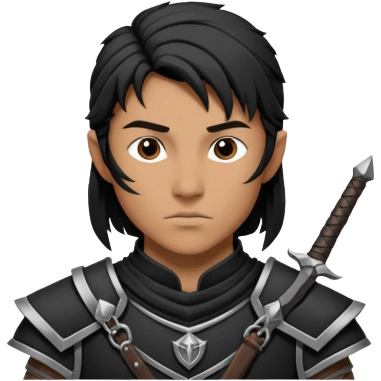 Humano guerrero dnd estilo blanco y negro dibujo emoji