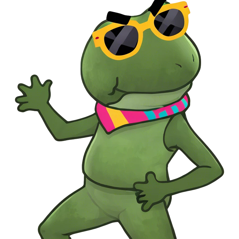 dancing in an outfit from the 80s emoji