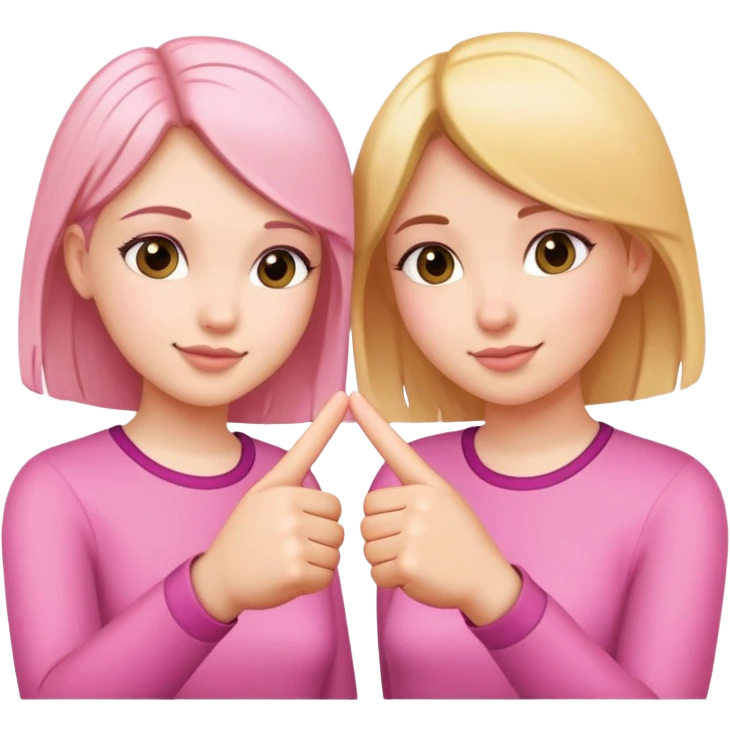 Two girls making a pinky promise  emoji