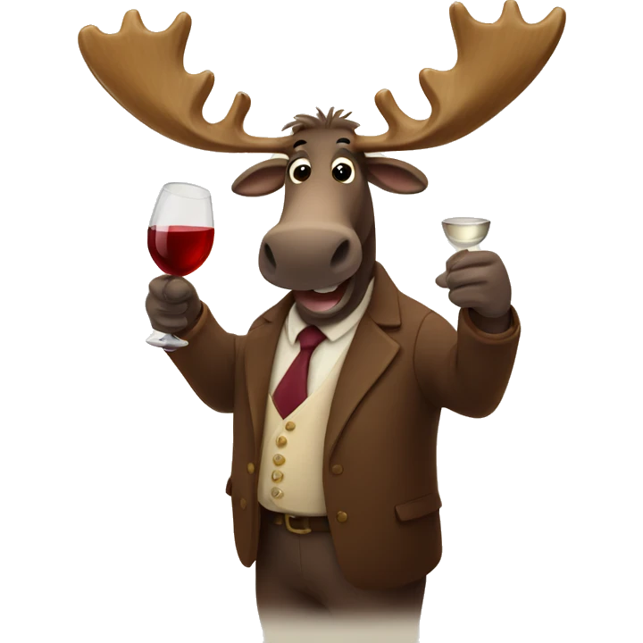 Moose holding wine glass emoji