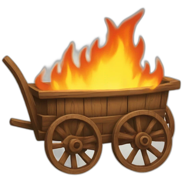 burning wooden cart emoji