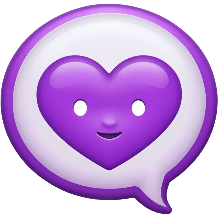 chat bubble emoji with a purple heart in it emoji