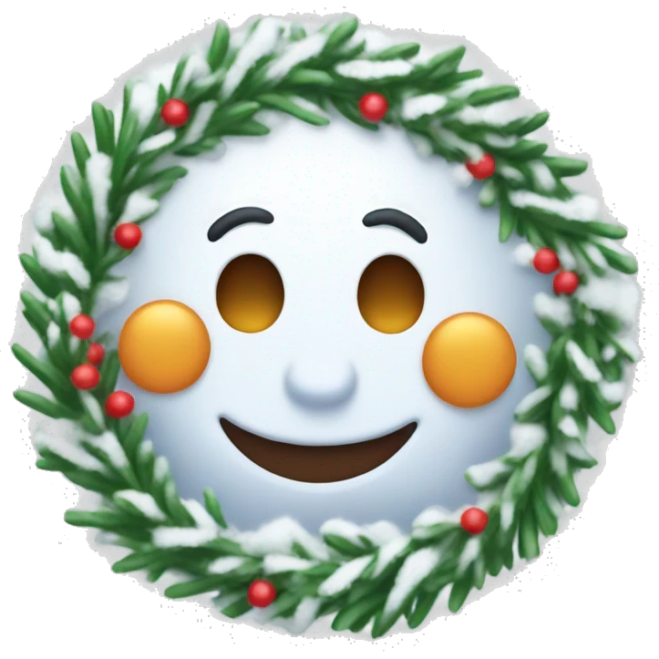snow and garland emoji