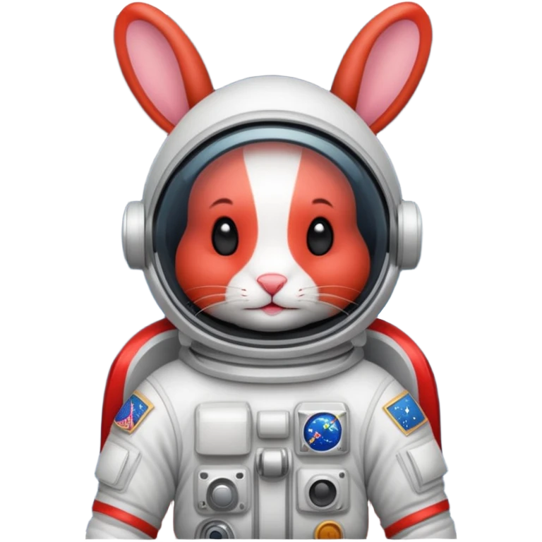 red rabbit with astronaut costume emoji