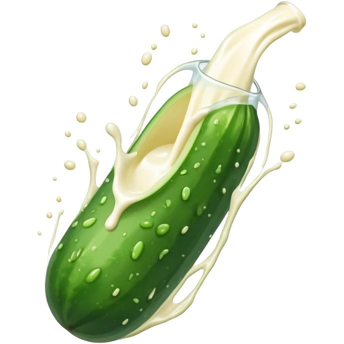 Cucumber squirting milk emoji