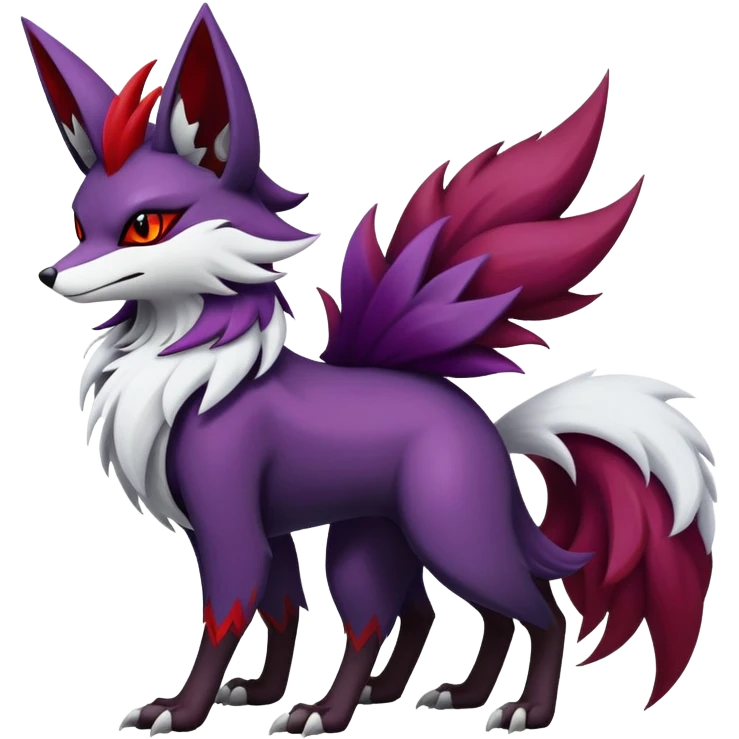 Shiny Exotic Gothic Delphox-Zoroark-Zangoose-hybrid-creature emoji
