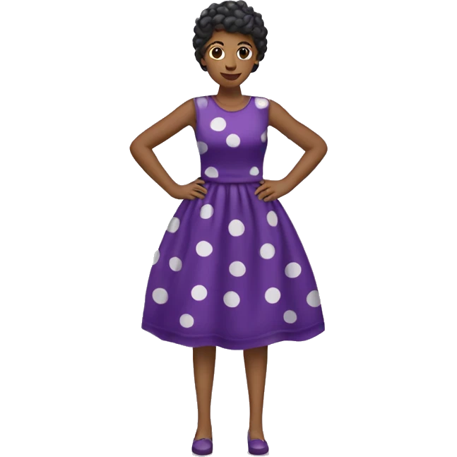 Vestido morado con topos blancos emoji