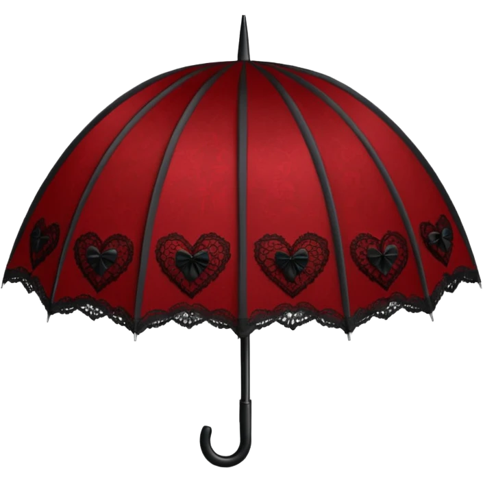 goth heart with a black lace umbrella emoji