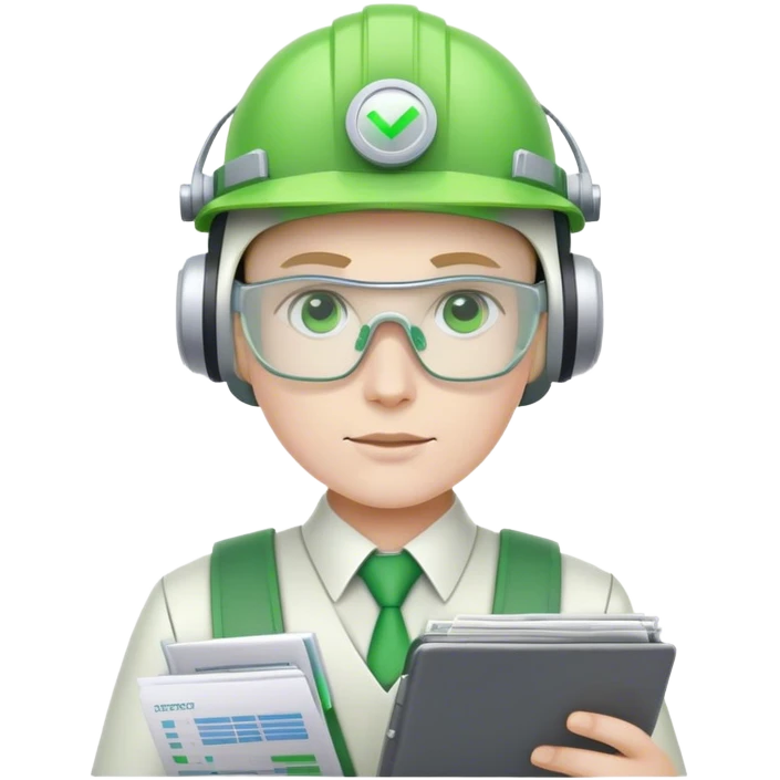 cyborg accountant with green visor holding spreadsheets emoji