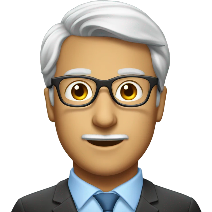 Teacher with bifocals and toupee emoji