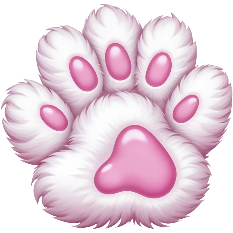 White and pink kitty pawz emoji
