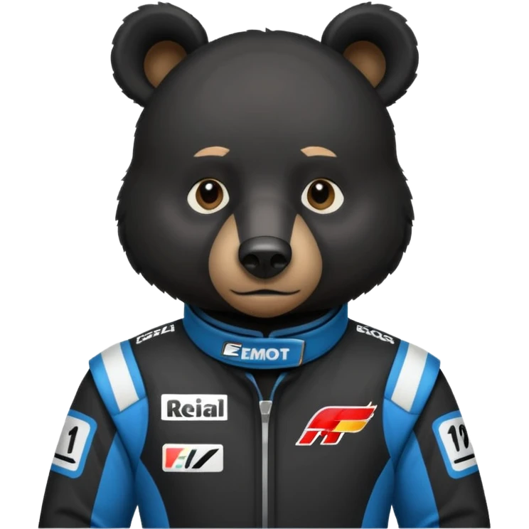 black bear f1 driver  emoji