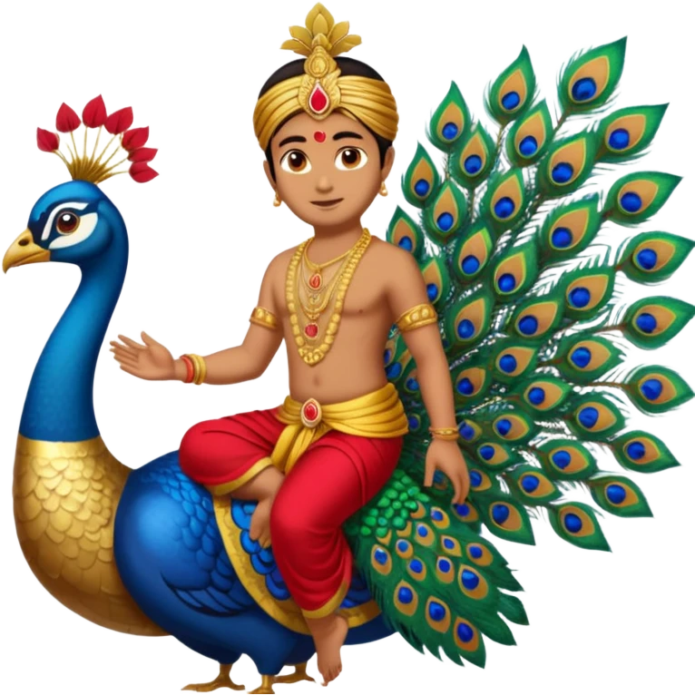 lord murugan with peacock emoji