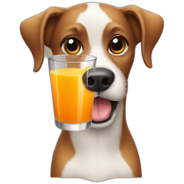 Dog drinking orange juice emoji