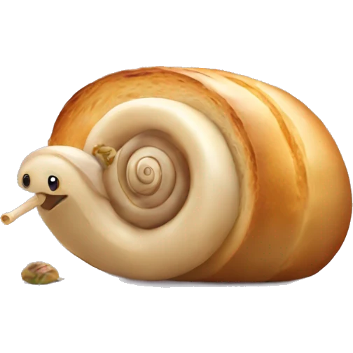 Snail eating a baguette emoji