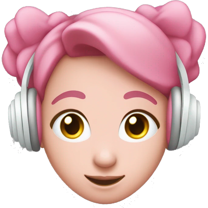 Un corazón rosa claro con auriculares  emoji