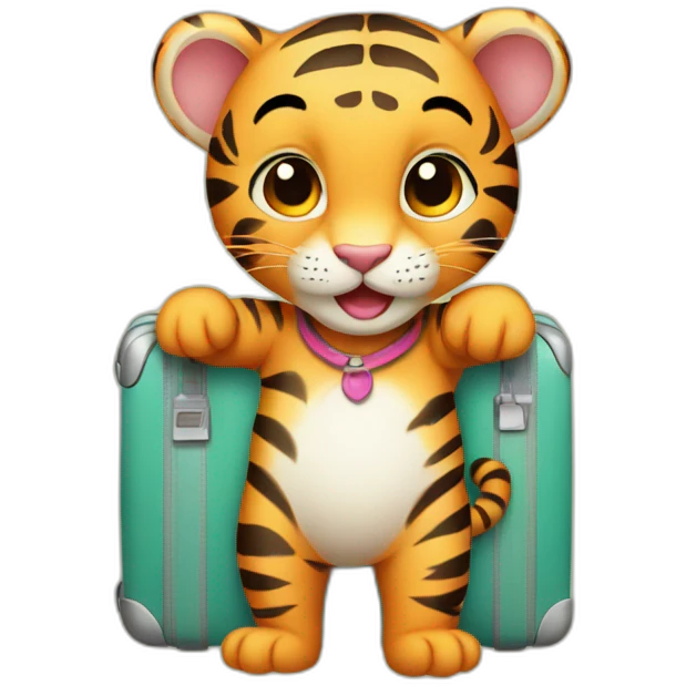 Baby tiger going to vacation emoji