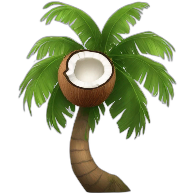 coconut on top of a tree emoji