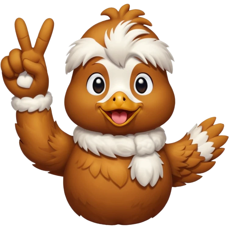 Chicken dog throwing a peace sign  emoji