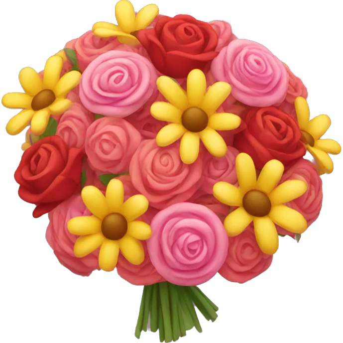 Pink, red and yellow bouquet  emoji