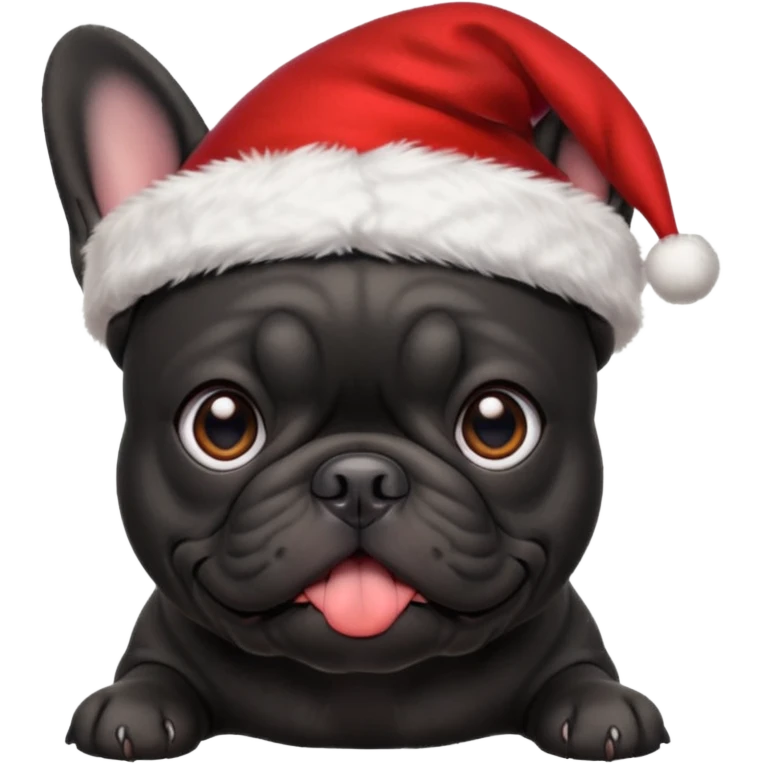 christmassy black french bulldo emoji