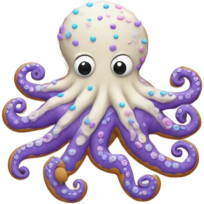 Octopus made out of cookies emoji