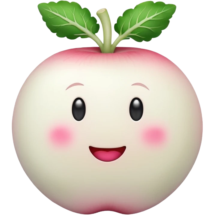 Make white radish apple emoji style emoji