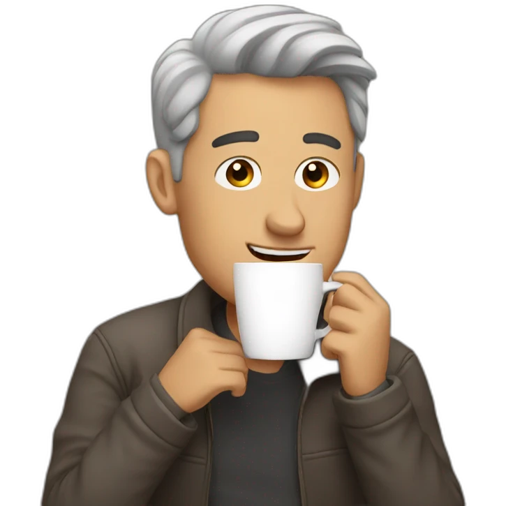 Guy drinking coffee emoji