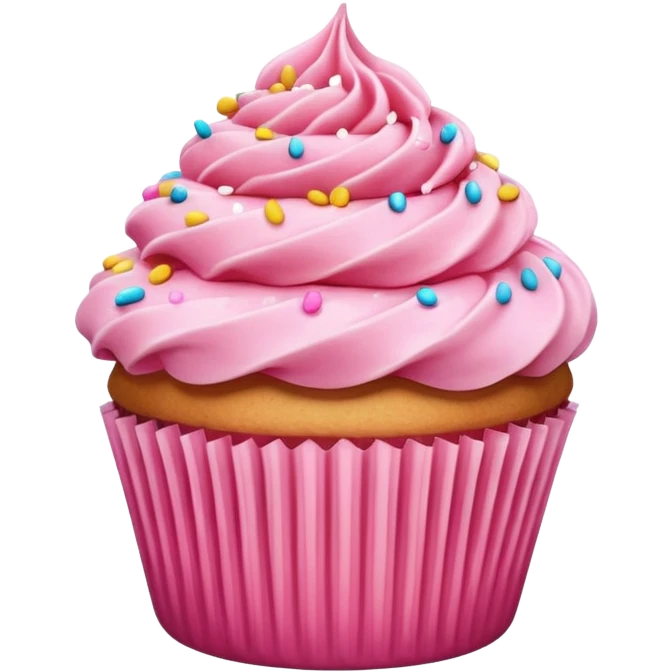 Cupcake with pink icing emoji