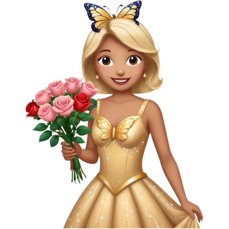 the miss  pageant butterfly dress winner lady emoji