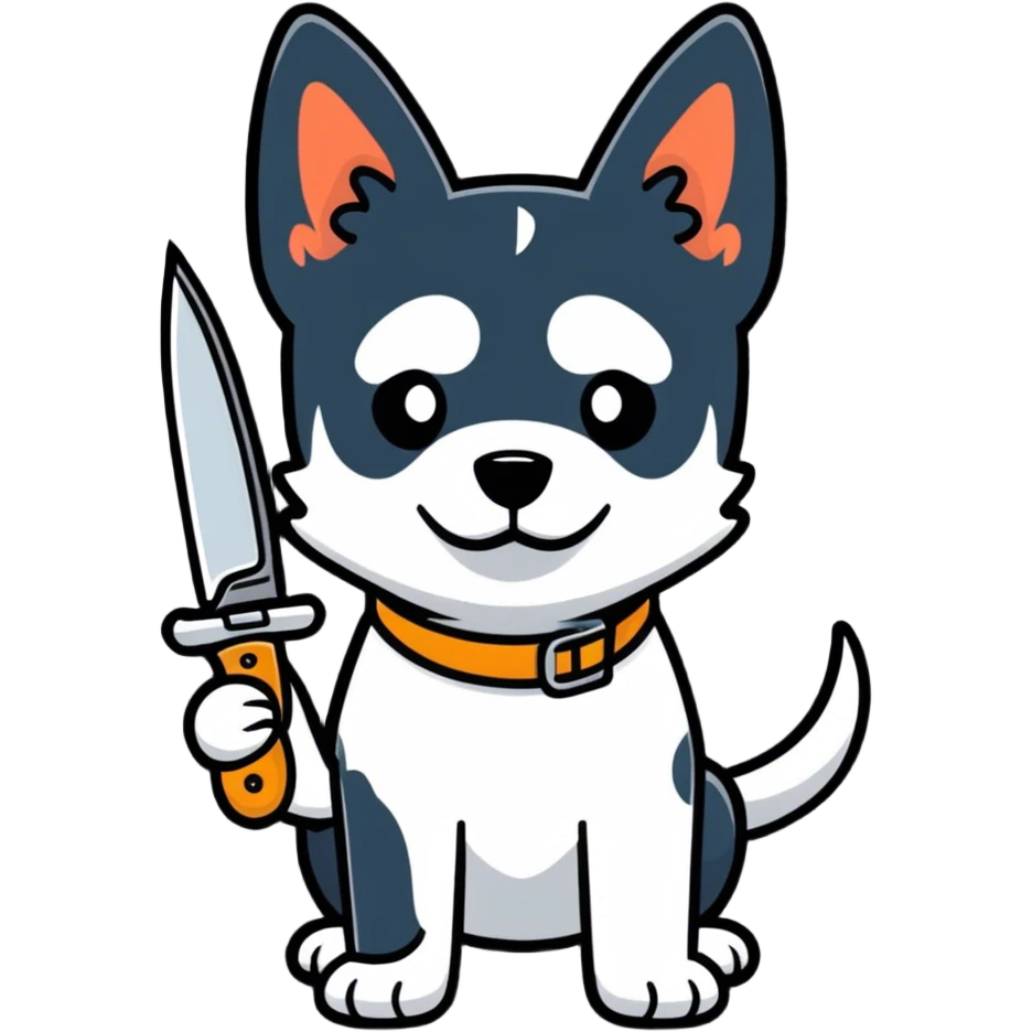 Dog with a knife emoji