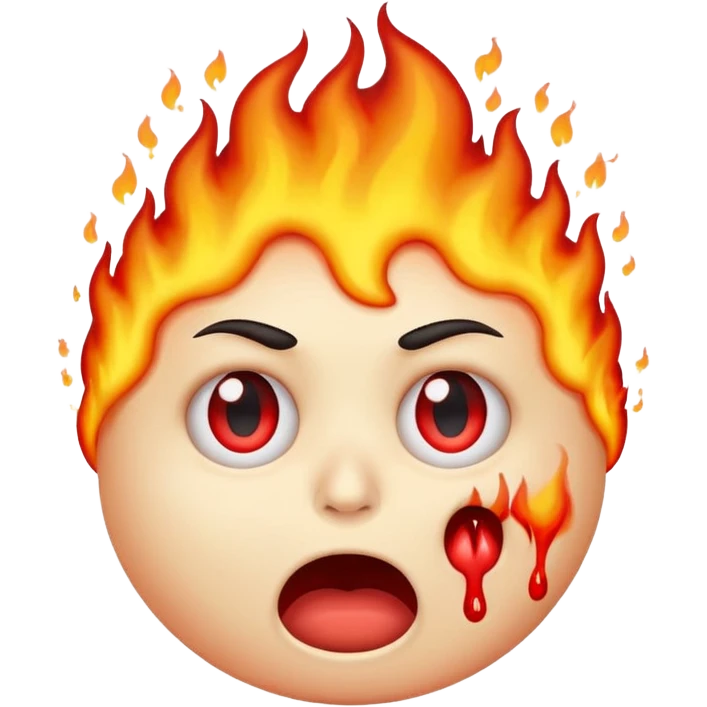 emoji scared and worried face with burning eyes and vomiting emoji