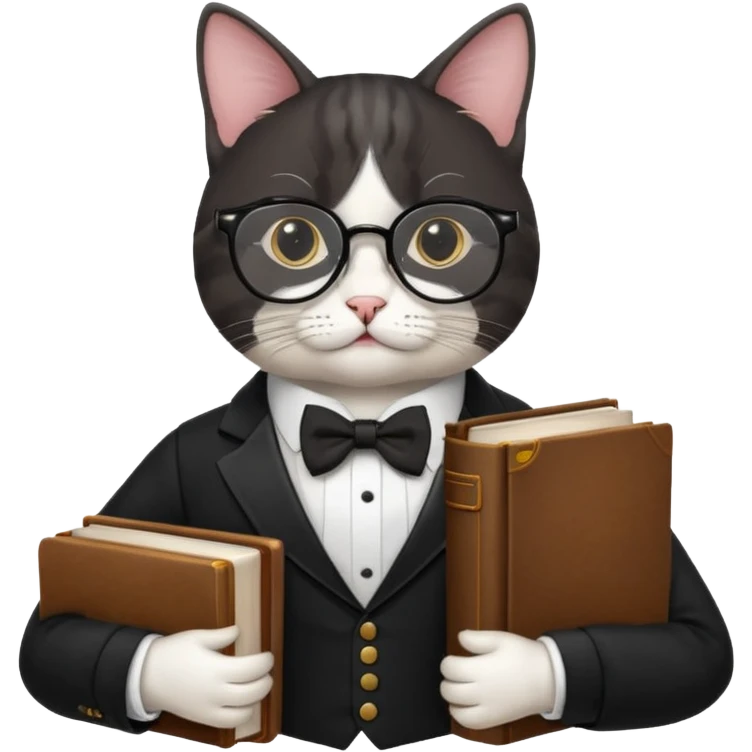Travelling studious cat emoji
