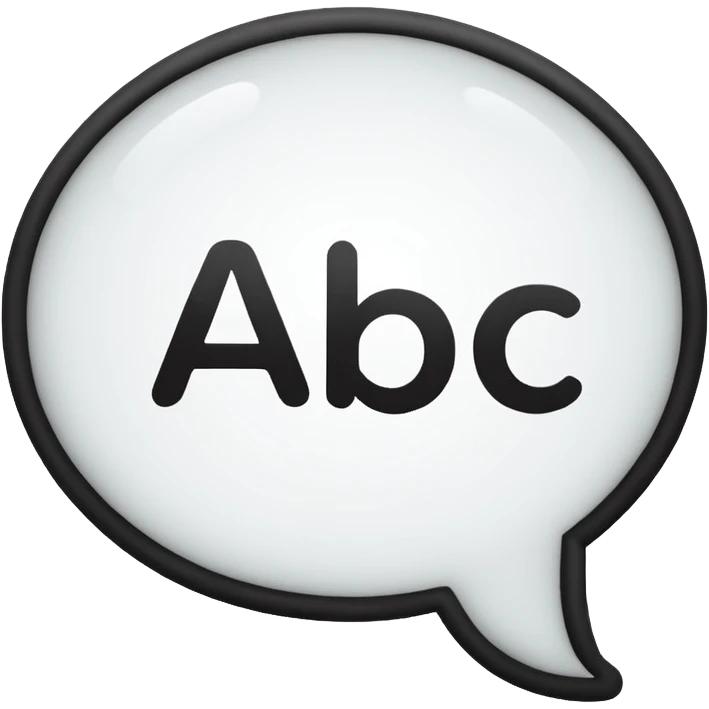 Abc with a speech bubble emoji
