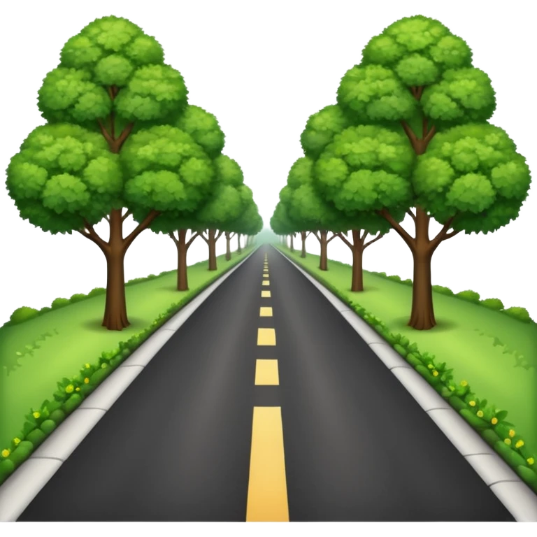 A long HORIZONTAL NOT VERTICAL road! (without lines) with trees and bushes on the sides and behindA long horizontal road (without lines) with trees and bushes on the sides and behind emoji