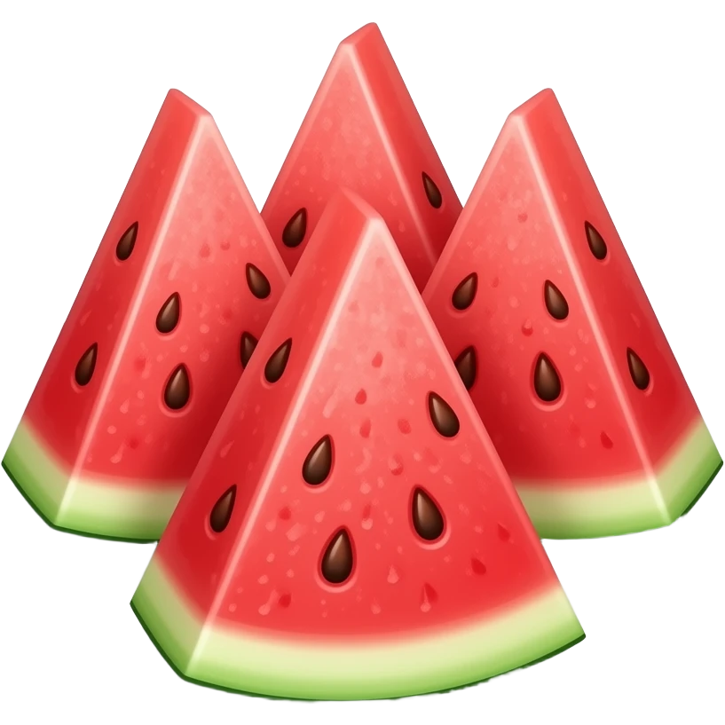 five watermelon triangles on a plate emoji
