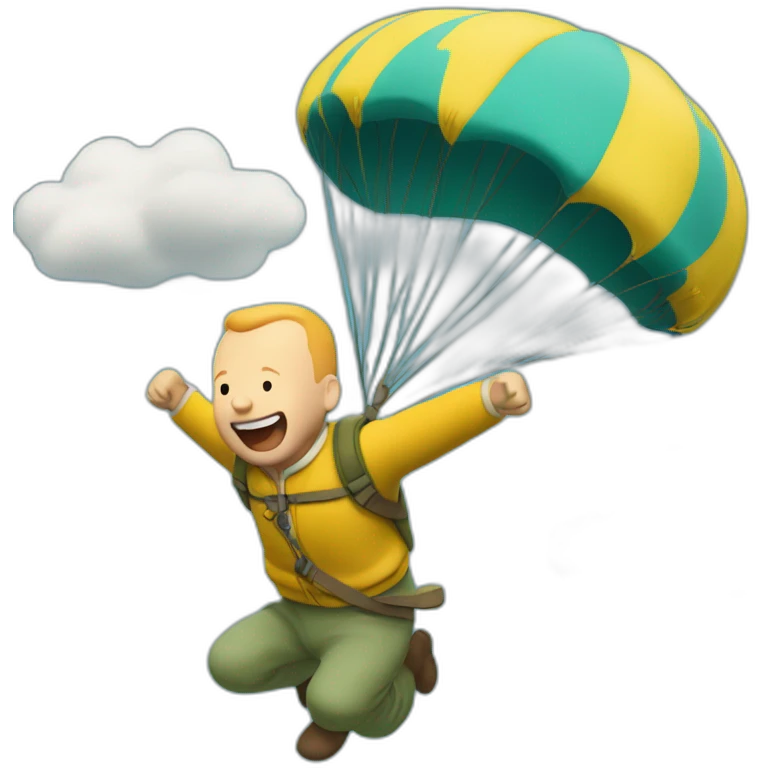 Tintin saut en parachute emoji