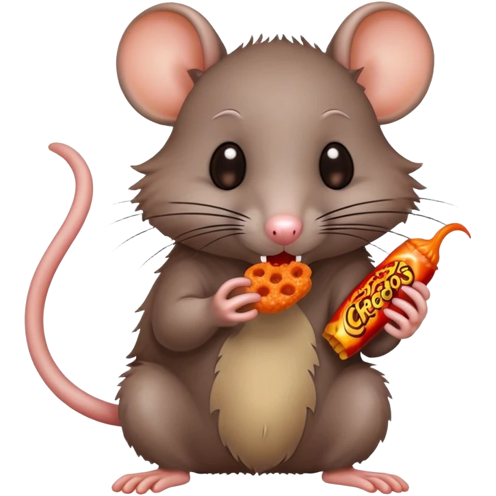 A rat eating hot Cheetos  emoji