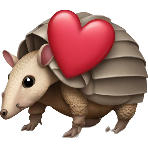 armadillo with a heart emoji