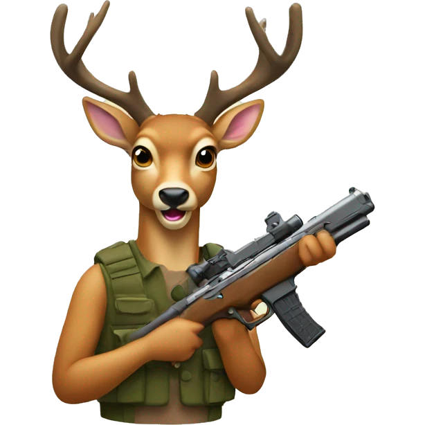 deer holding a gun  emoji