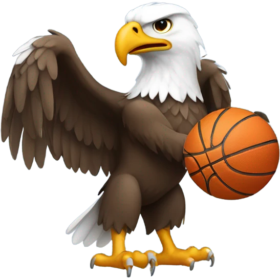 Eagle with hands playing basketball emoji