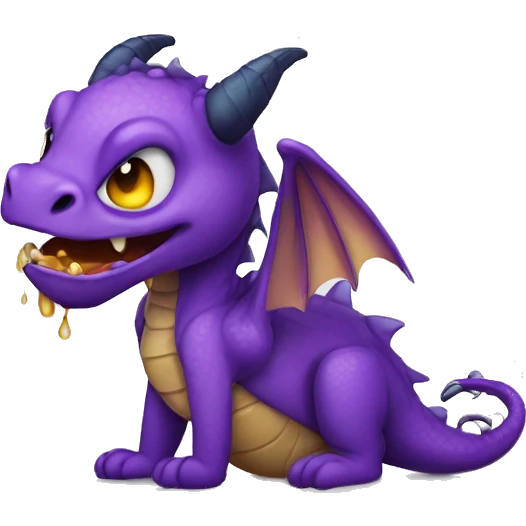 Dragon with purple beeing sad and crying emoji
