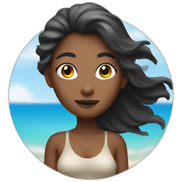 nudst woman standing on the beach emoji