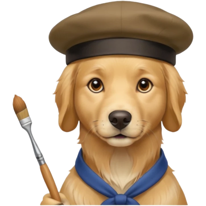 painter dog emoji